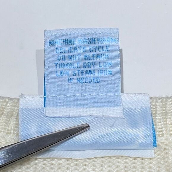 Vintage Cardigan Sweater Women’s Large Cream Crochet Details Acrylic Cottagecore - Picture 10 of 10